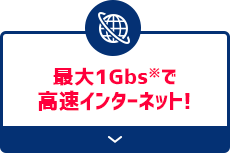 最大1Gbs※で高速インターネット!