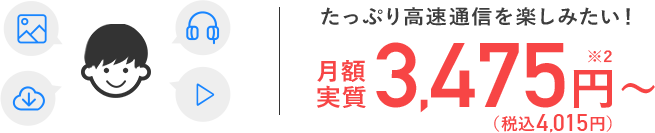 月額実質3,475円～
