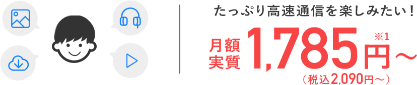 月額実質1,785円～