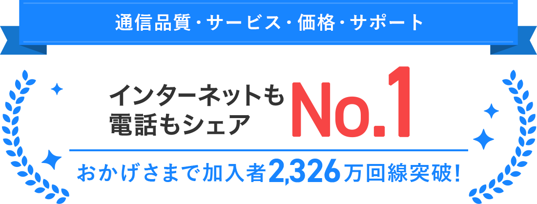 インターネットも電話もシェア・顧客満足度No.1