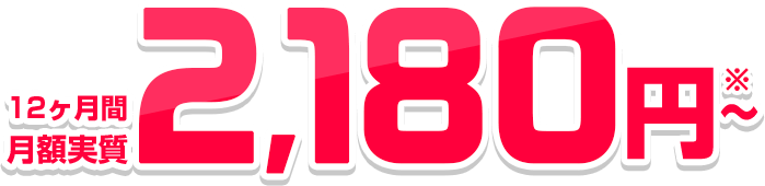 月額2,180円~※12ヶ月間