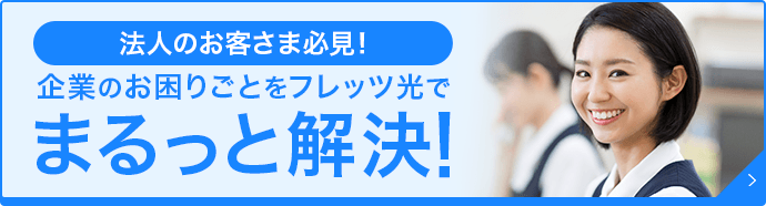 企業でのお困りごとをフレッツ光でまるっと解決!