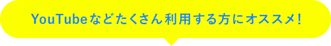 YouTubeなどたくさん利用する方にオススメ!