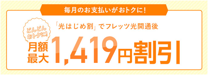 月額最大1,419円割引